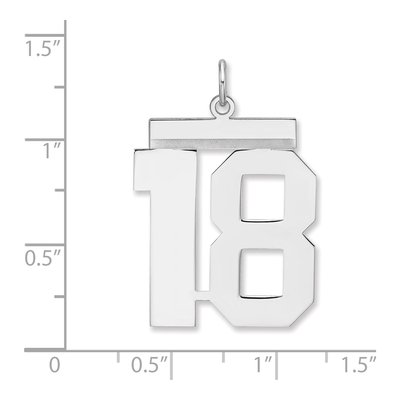 Sterling Silver Number 18 Charm Pendant – view 2