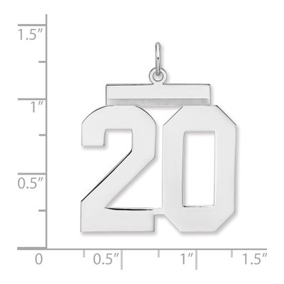 Sterling Silver Number 20 Charm Pendant – view 2