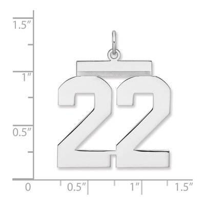 Sterling Silver Number 22 Charm – view 2