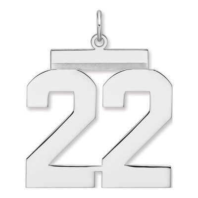 Sterling Silver Number 22 Charm