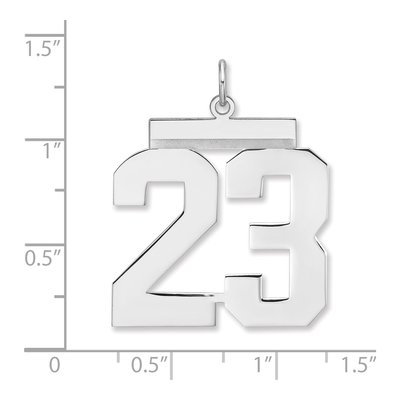 Sterling Silver Number 23 Charm – view 2