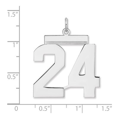 Sterling Silver Number 24 Charm Pendant – view 2