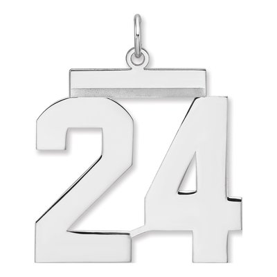 Sterling Silver Number 24 Charm Pendant