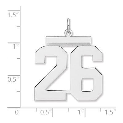 Sterling Silver Number 26 Charm Pendant – view 2