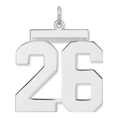 Sterling Silver Number 26 Charm Pendant