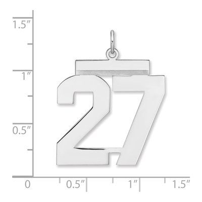 Sterling Silver Number 27 Charm – view 2
