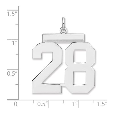 Sterling Silver Number 28 Charm Pendant – view 2
