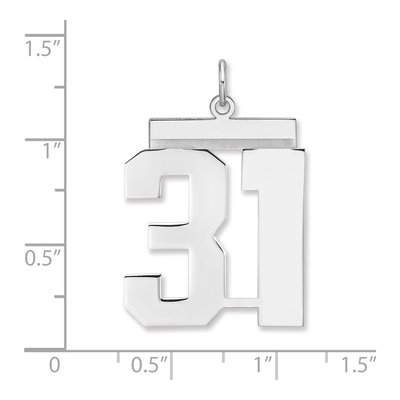 Sterling Silver Number 31 Charm – view 2