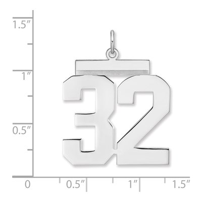 Sterling Silver Number 32 Charm – view 2