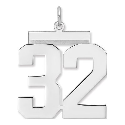 Sterling Silver Number 32 Charm