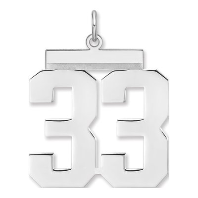 Sterling Silver Number 33 Charm