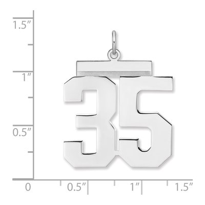 Sterling Silver Number 35 Charm – view 2