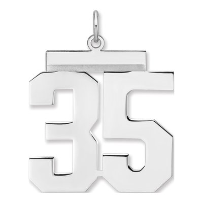 Sterling Silver Number 35 Charm