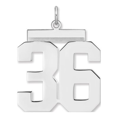 Sterling Silver Number 36 Charm
