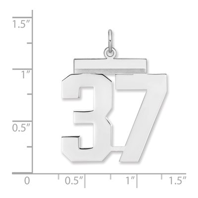 Sterling Silver Number 37 Charm Pendant – view 2