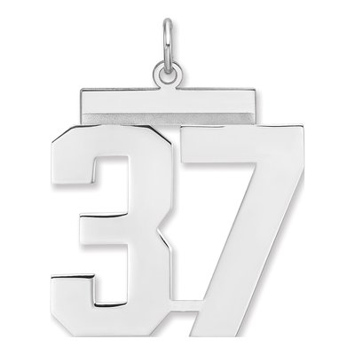 Sterling Silver Number 37 Charm Pendant