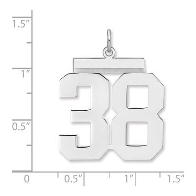 Sterling Silver Number 38 Charm Pendant – view 2