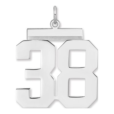 Sterling Silver Number 38 Charm Pendant