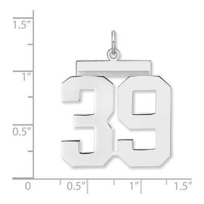 Sterling Silver Number 39 Charm – view 2