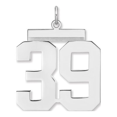 Sterling Silver Number 39 Charm
