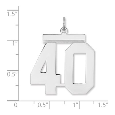Sterling Silver Number 40 Charm Pendant – view 2