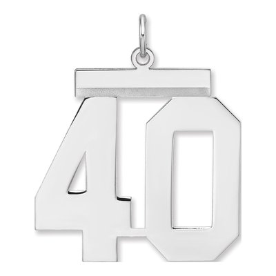Sterling Silver Number 40 Charm Pendant