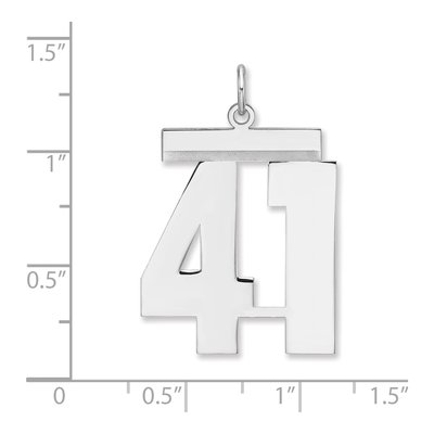 Sterling Silver Number 41 Charm Pendant – view 2