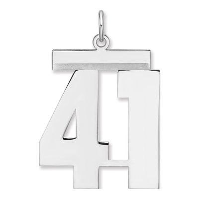 Sterling Silver Number 41 Charm Pendant