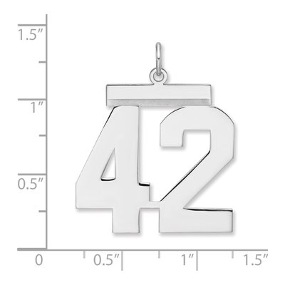 Sterling Silver Number 42 Charm – view 2