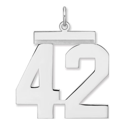 Sterling Silver Number 42 Charm
