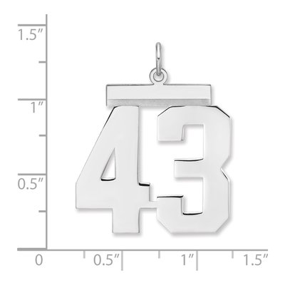 Sterling Silver Number 43 Charm Pendant – view 2