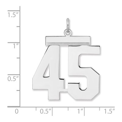Sterling Silver Number 45 Charm Pendant – view 2