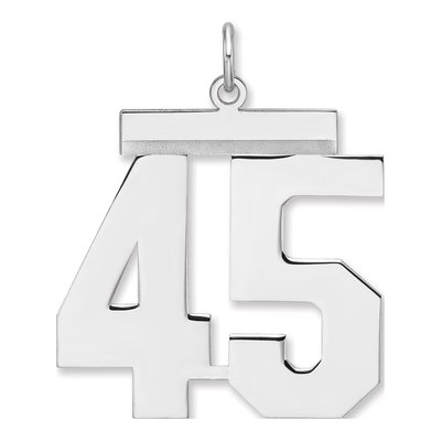 Sterling Silver Number 45 Charm Pendant