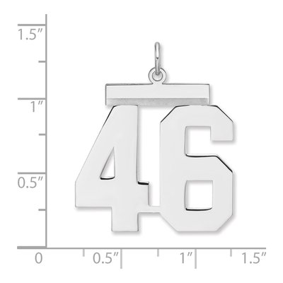 Sterling Silver Number 46 Charm – view 2
