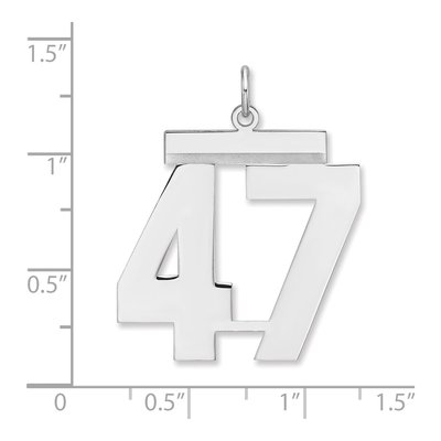 Sterling Silver Number 47 Charm – view 2