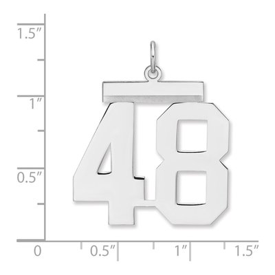 Sterling Silver Number 48 Charm Pendant – view 2