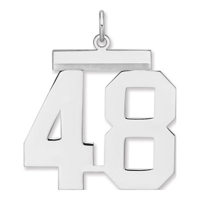 Sterling Silver Number 48 Charm Pendant