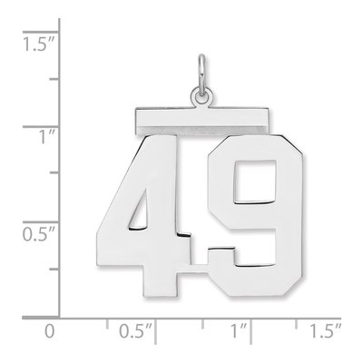 Sterling Silver Number 49 Charm Pendant – view 2