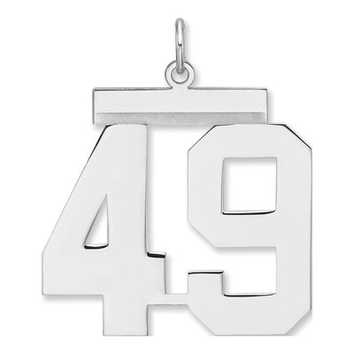 Sterling Silver Number 49 Charm Pendant