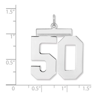 Sterling Silver Number 50 Charm – view 2