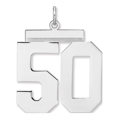 Sterling Silver Number 50 Charm