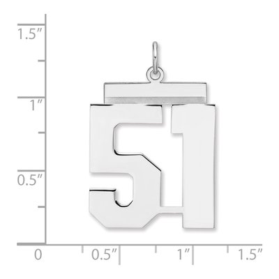 Sterling Silver Number 51 Charm – view 2