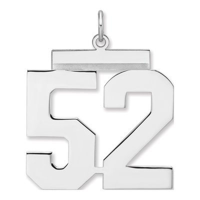 Sterling Silver Number 52 Charm