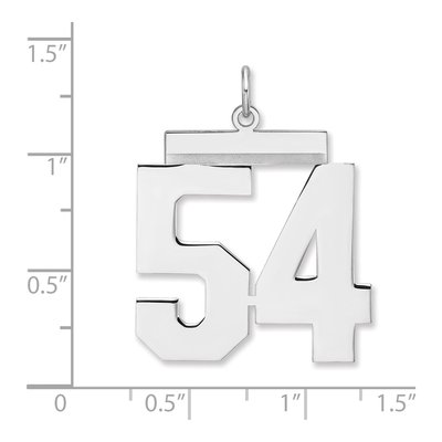 Sterling Silver Number 54 Charm Pendant – view 2