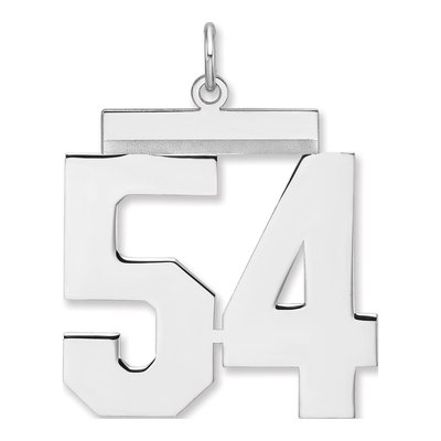 Sterling Silver Number 54 Charm Pendant