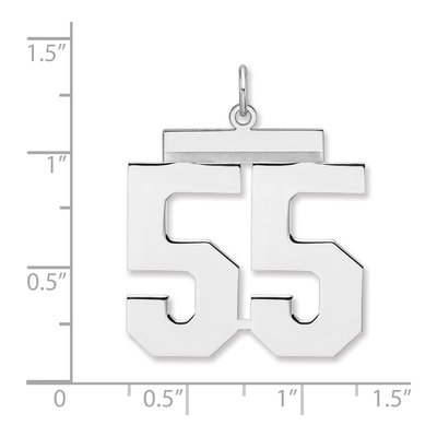 Sterling Silver Number 55 Charm Pendant – view 2