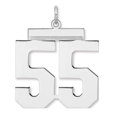 Sterling Silver Number 55 Charm Pendant