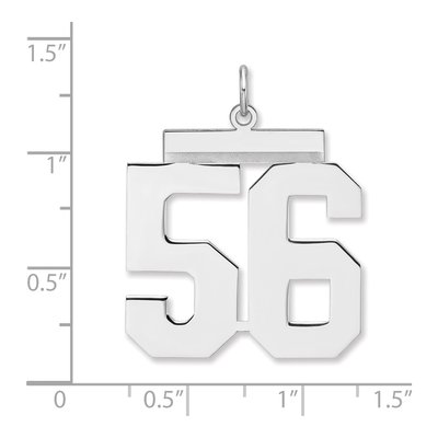 Sterling Silver Number 56 Charm – view 2
