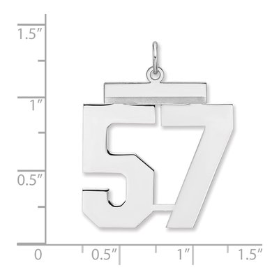 Sterling Silver Number 57 Charm – view 2