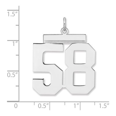 Sterling Silver Number 58 Charm – view 2